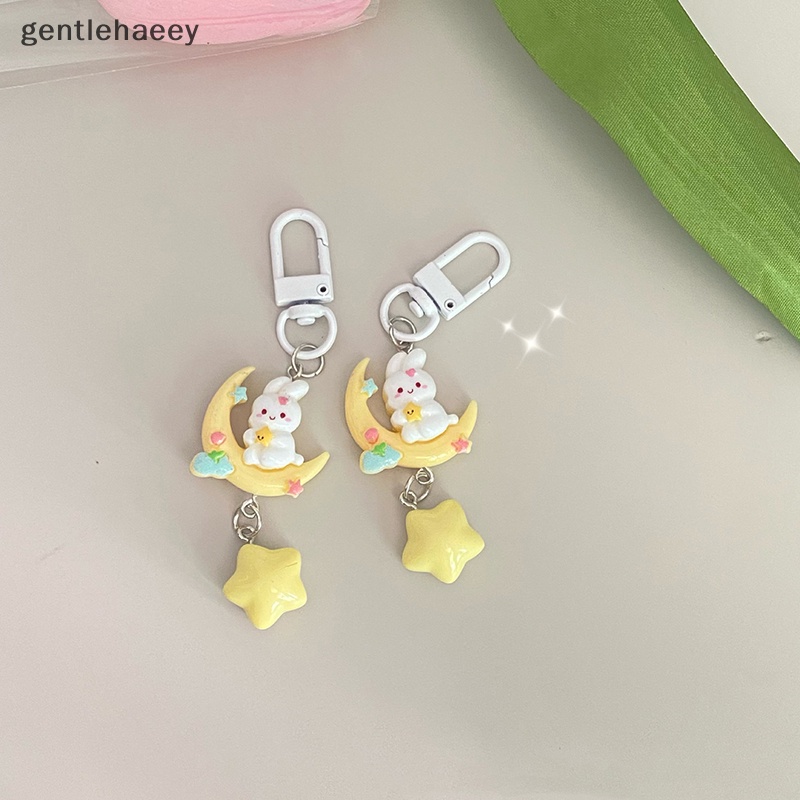 Gent Móc Khóa Thỏ Mặt Trăng Màu Vàng Kim Thời Trang Ngọt Ngào Dễ Thương Dành Cho Bạn Nữ / Túi Xách / Xe Hơi en