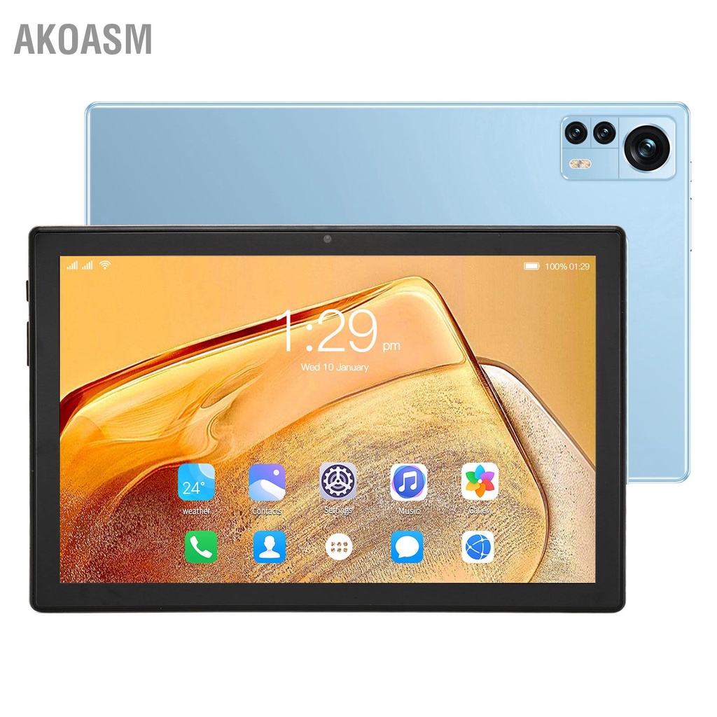 AKOASM Máy tính bảng 10 inch 8 nhân 5GWiFi cho Android 11 6GB 256GB ROM Dual SIM Loa kép 7000mah Pin có thể gọi được 100‑240V | BigBuy360 - bigbuy360.vn