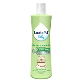 Sữa tắm và gội trẻ em từ sơ sinh LACTACYD MILKY chai 250ML cho bé