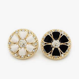 5 Cái / bộ 17.5 / 20 / 22.5 Mm Hoa Vàng Tinh Tế Kim Cương Nút Áo Len Nữ Phụ Kiện Trang Trí Vải Tay Khâu Vật Liệu