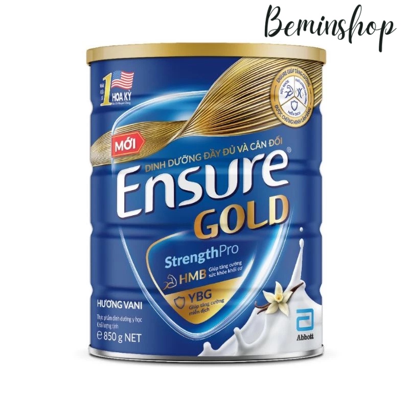 Sữa bột Ensure Gold Abbott hương vani (HMB) 850g