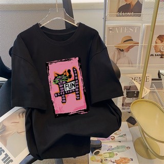 HIIXIIVI Áo Thun 100% cotton Tay Ngắn Cổ Tròn plus size unisex