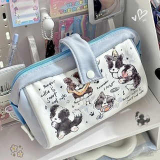 Túi Đựng Bút Vải canvas Sức Chứa Lớn In Hình Cún Dễ Thương Cho Học Sinh Trung Học