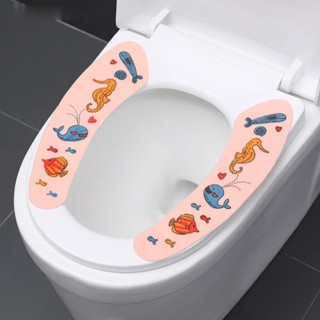 2Chiếc Đệm lót bồn cầu giữ ấm mùa đông không thấm nước, giặt được, dán tùy chỉnh
