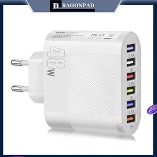 Củ Sạc Nhanh 48W 6 Cổng USB Cho IPhone Android Tablet PC Mobile
