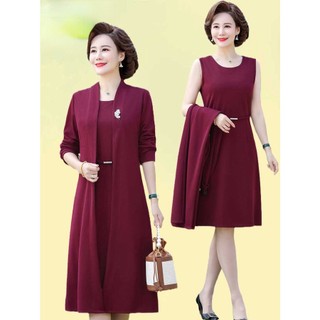 Hàng Mới Về Áo Khoác Hai Mảnh Phong Cách Phương Tây Cho Phụ Nữ Trung Niên
