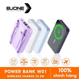Ngân hàng di động BJONE 20000mAh Sạc dự phòng không dây 22,5W Pin dự phòng di động sạc nhanh có cáp sạc