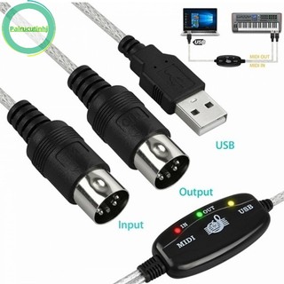 Dây cáp chuyển đổi cổng usb sang midi cho bàn phím âm nhạc máy tính