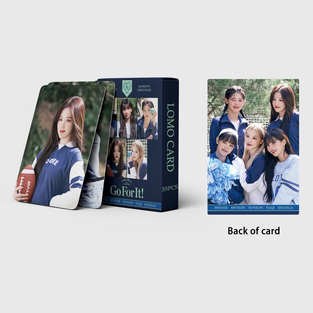 55pcs (G)IDLE Lomo Cards Album MAMA AWARDS GO FOR IT 2024 Season's Greetings Photocards I WANT THAT Minnie Soyeon Shuhua Miyeon Yuqi SOLO GIDLE Kpop Postcards Cheap HT