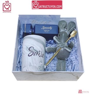 Bộ quà tặng  Small gift big smile - Món quà nhỏ niềm vui lớn (Xám/Hồng)