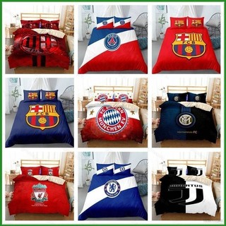 Vỏ Gối Ga Giường 3 Trong 1 In Logo Barcelona Paris Saint-Germain Manchester City