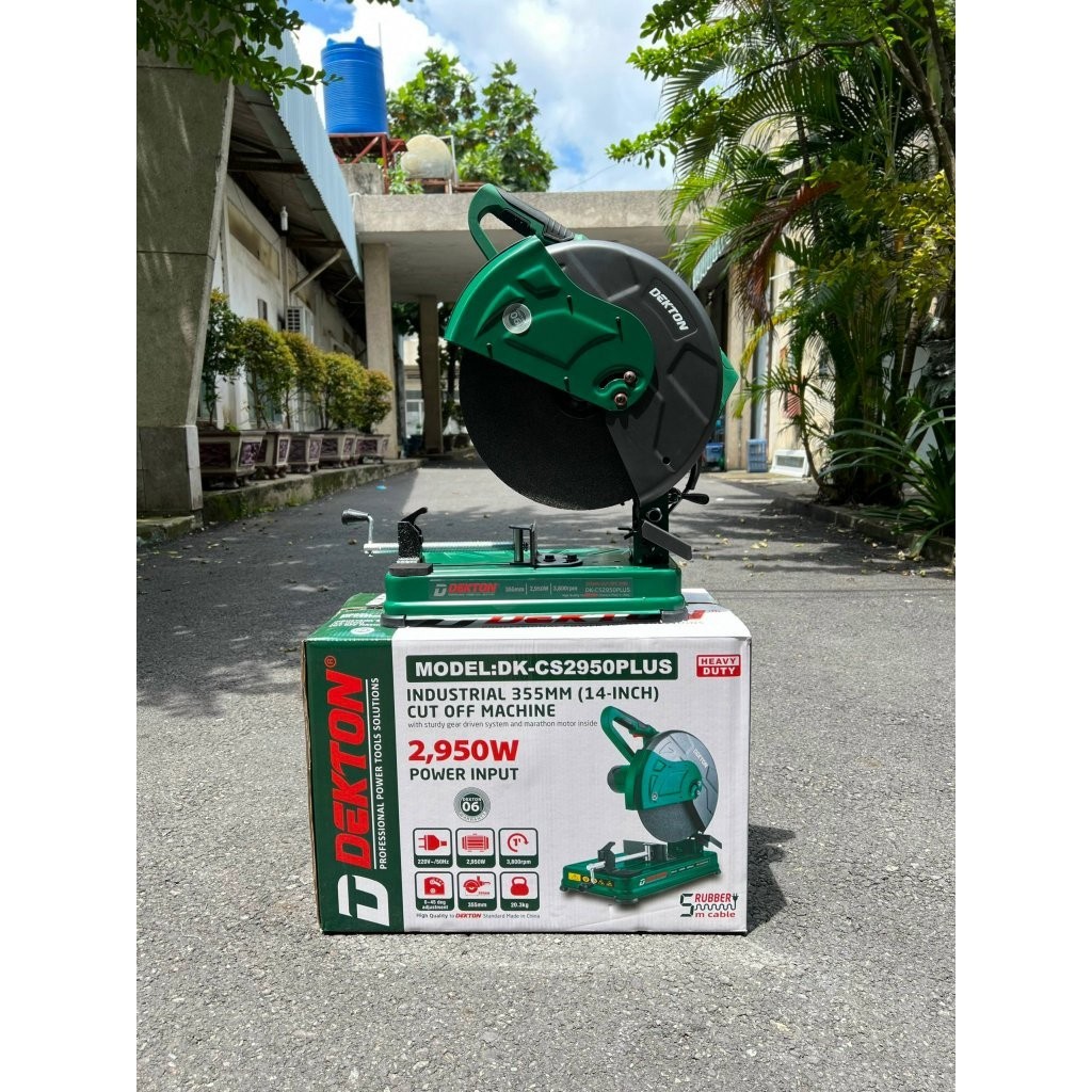 Máy cắt sắt bàn DEKTON DK-CS2950PLUS, Dùng mô tơ trực tiếp, Công suất 2950w, Đường kính đĩa 355