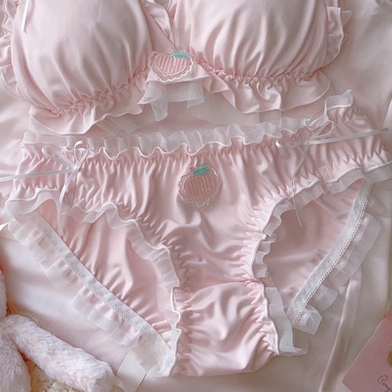 Áo Ngực Không Gọng Phối Ren Thoáng Khí Đính Nơ Dễ Thương Phong Cách lolita