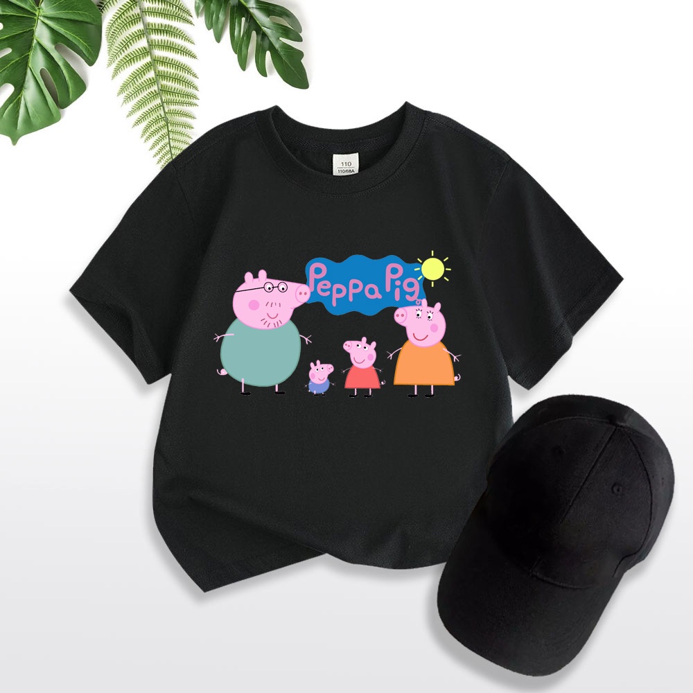 Áo thun trẻ em HEO PEPPA 3, áo thun cho bé, có big size và size người lớn, 4 màu, Anam Store