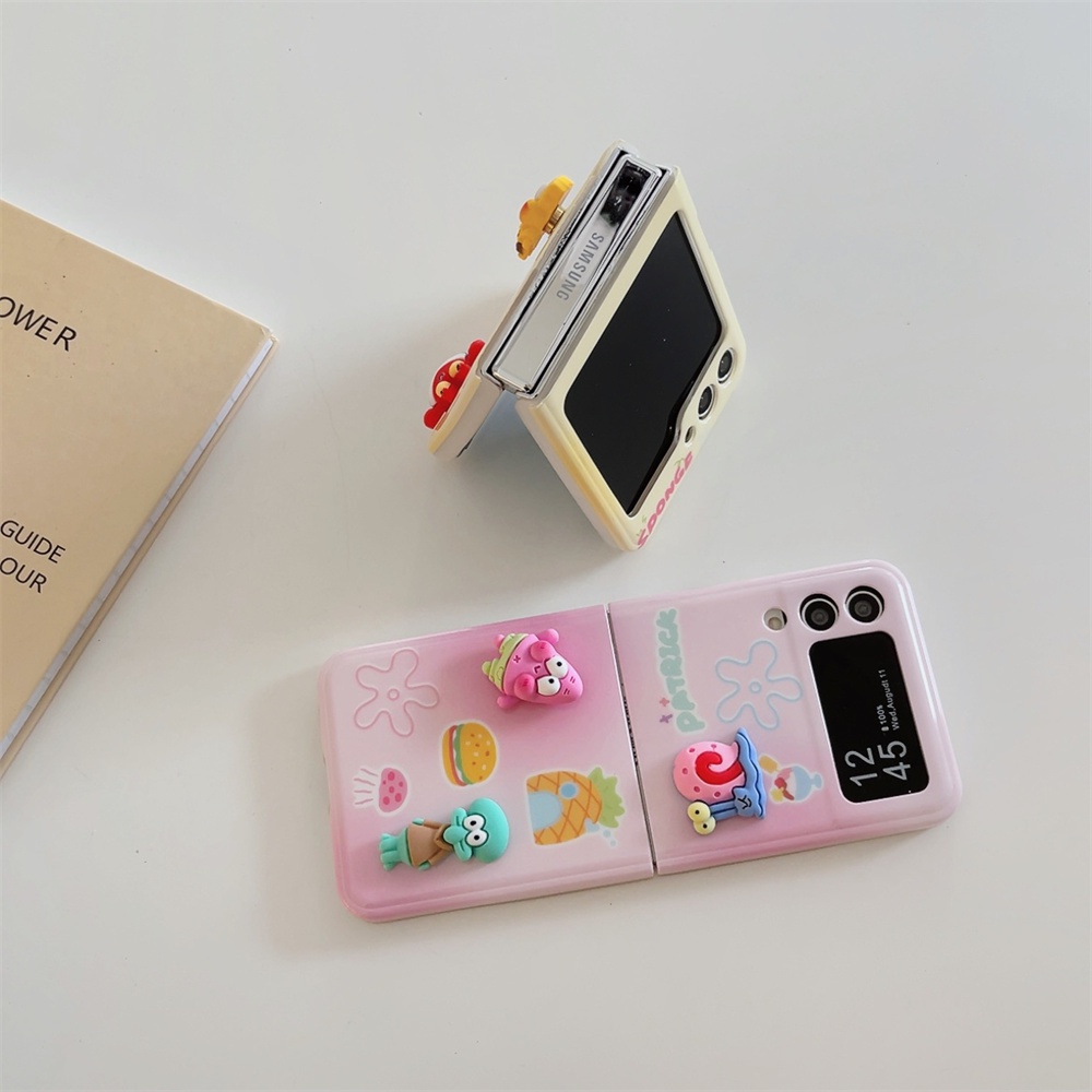 Bao Da Điện Thoại silicon Mềm Họa Tiết Hoạt Hình 3d Cho samsung galaxy z flip 3 z flip 4 z flip5 5g Ốp