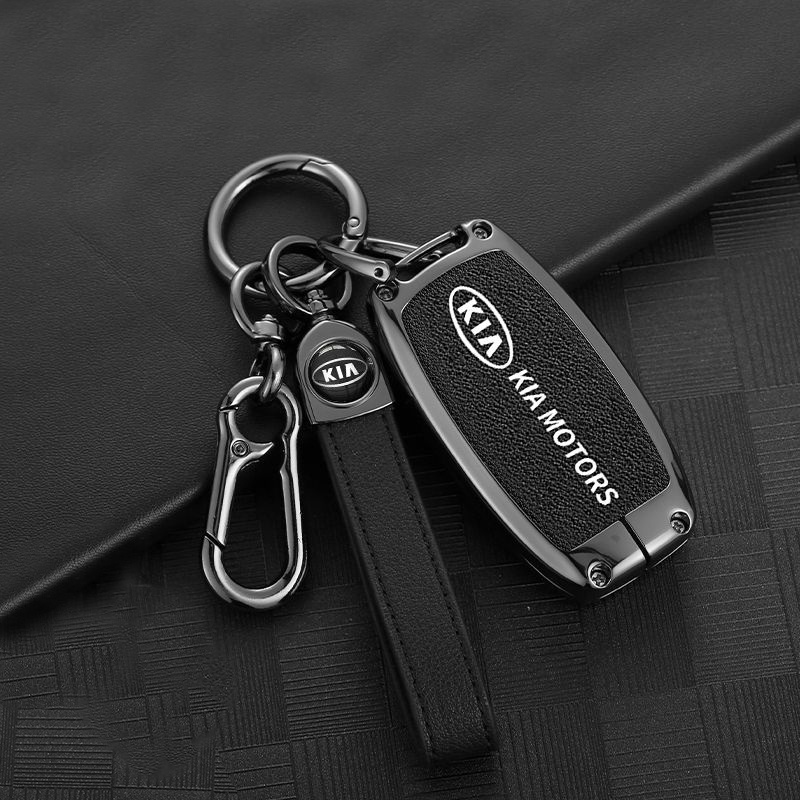 Bao Da Bảo Vệ Chìa Khóa Xe Hơi kia cerato k3 rondo rio soluto Selentos forte Bằng Kim Loại Ốp