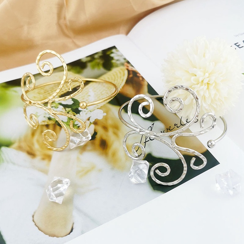 Selense Nhẫn Đeo Cánh Tay Kim Loại Họa Tiết Lông Vũ / Chiếc Lá / Bướm Màu Vàng Cá Tính