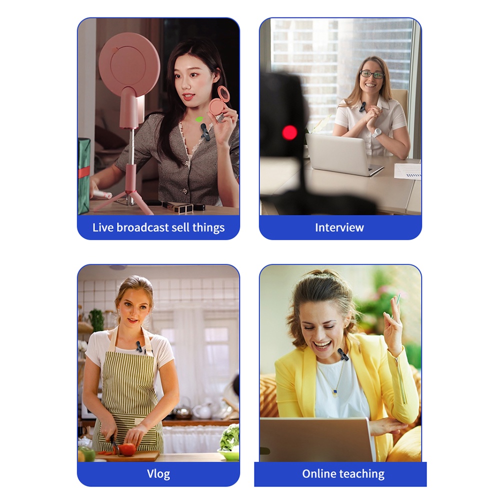 VIRWIR K9 Mic Cài áo Không Dây Cho iPhone Android Micro Thu âm Trợ Giảng