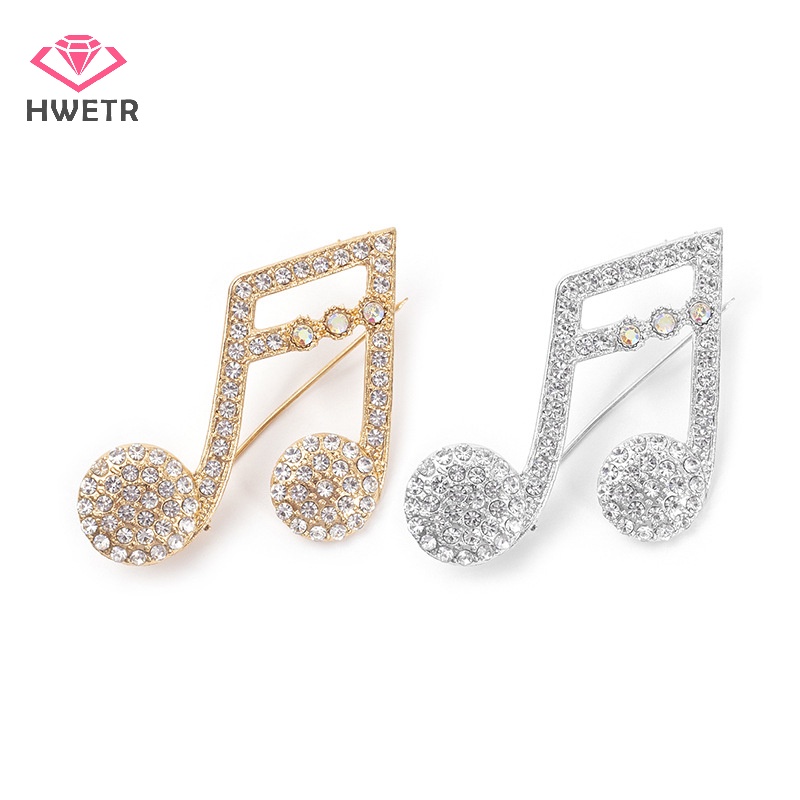 Ghim Cài Áo Hình Nốt Nhạc Đính Đá Thời Trang Cho Nữ Mới