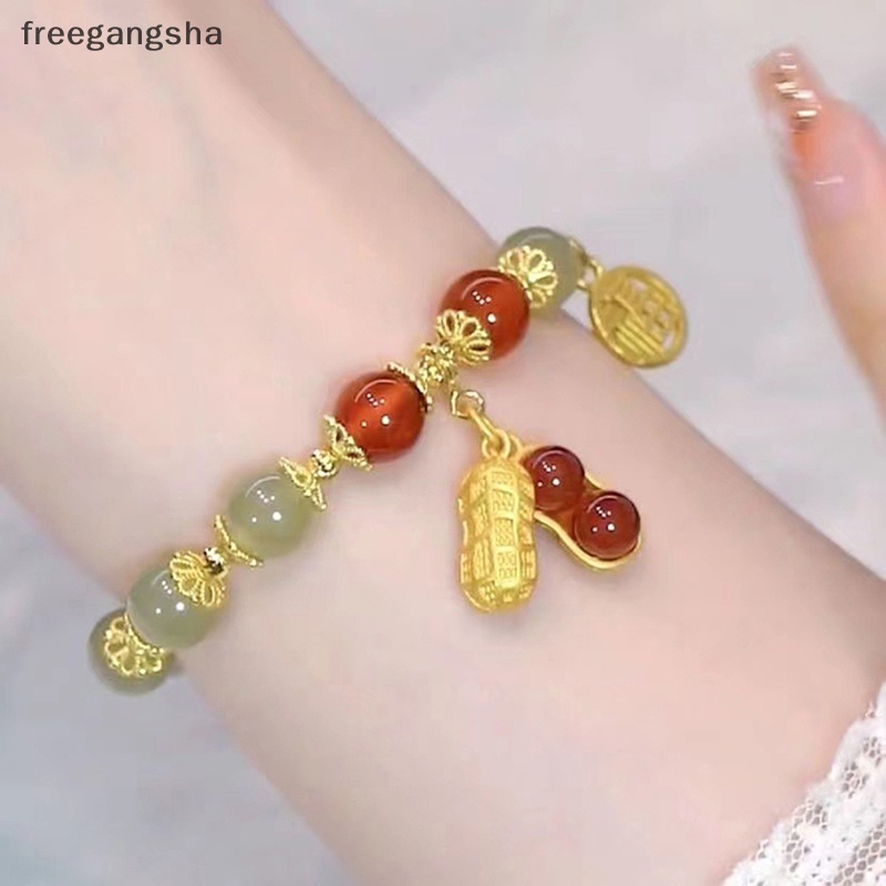 Vòng Tay Ngọc Bích Giả Hình Hạt Đậu Thời Trang harajuku Cho Bạn Gái fdh