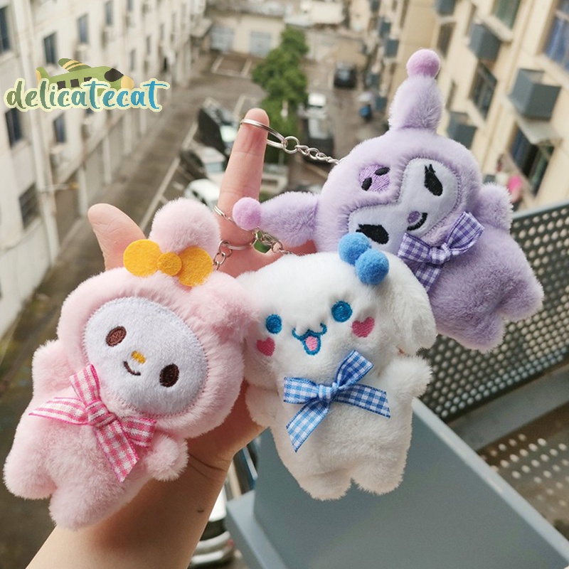 Móc Khóa Hình Mèo kitty kuromi my melody cinnamoroll Nhồi Bông Dễ Thương