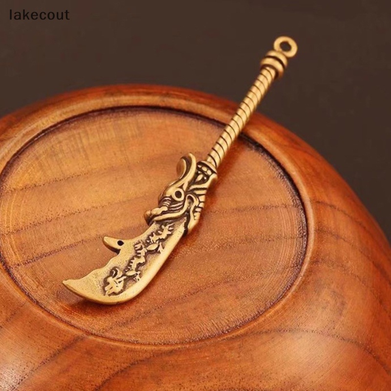 Lat Móc Chìa Khóa Xe Hơi Đồ Chơi Mô Hình Vũ Khí guan gong Lưỡi Dài Bằng Đồng Thau Cổ Điển hye