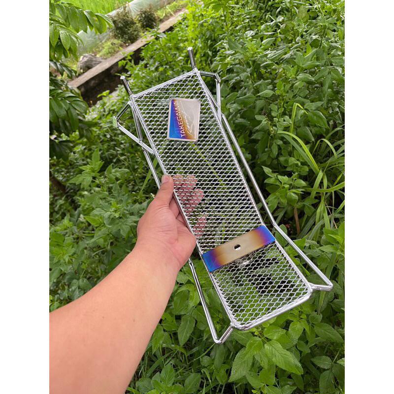 Baga lưới Xiken Inox Sáng Bóng gắn xe máy Wave 50cc-100cc-110cc, Dream