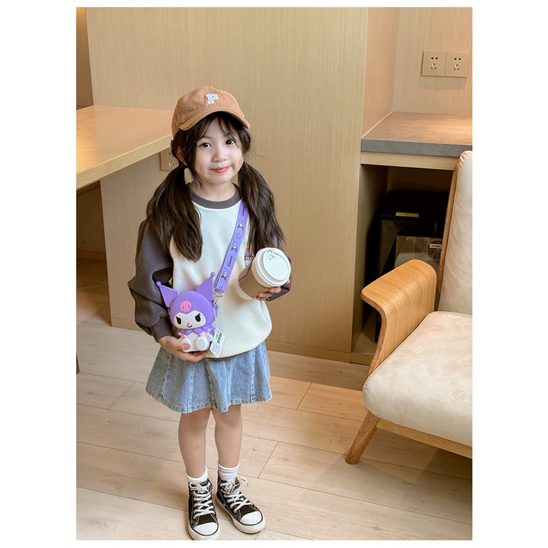Túi đeo vai Rcynview Sanrios bằng silicon sức chứa lớn họa tiết hoạt hình my melody kuromi 3d dễ thương
