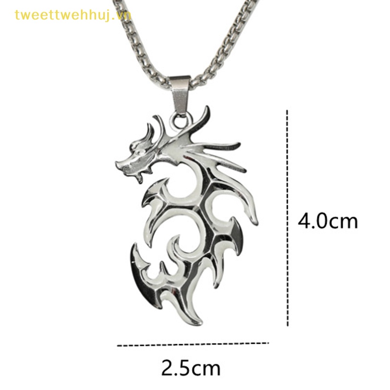 Tweehuj Vòng cổ Mặt Hình Rồng Phát Sáng Trong Bóng Tối Phong Cách punk hiphop Cá Tính Cho Nam Và Nữ vn