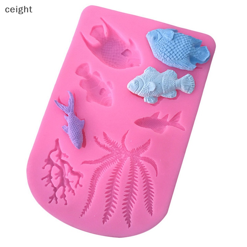 Khuôn Silicon San Hô Làm Bánh Đường Trang Trí Hình Cá Biển vn