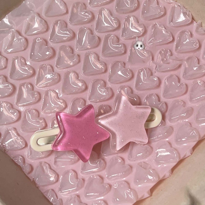 Dây Cột Tóc Co Giãn Cao Hình Ngôi Sao Màu Hồng Dễ Thương Cho Nữ