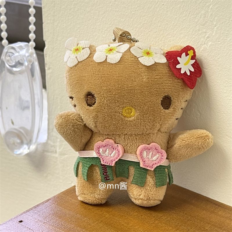 Đen Móc Khóa Da Hình Mèo kitty Phong Cách hawaii Xinh Xắn