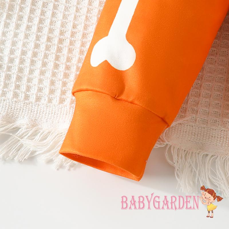 Set Đồ halloween 2 Món Gồm Áo Thun Tay Dài In Hình Bộ Xương + Quần Dài Cho Bé 2-7 Tuổi