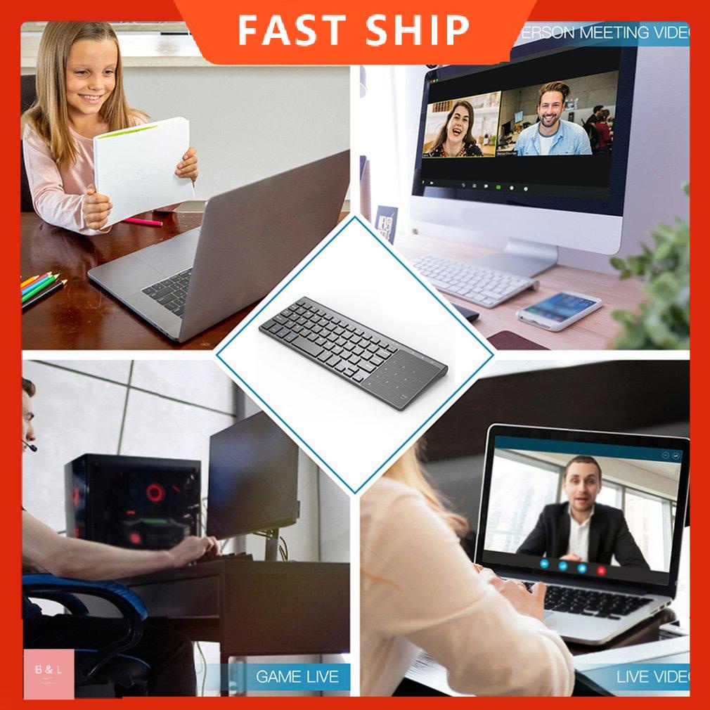 Bàn phím mini không dây USB 2.4GHz mỏng có bàn di chuột số Bàn phím số cho máy tính bảng, máy tính xách tay