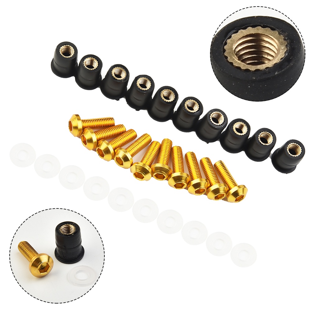 Đai Ốc Cao Su m5x15mm Cho Kính Chắn Gió Xe Máy