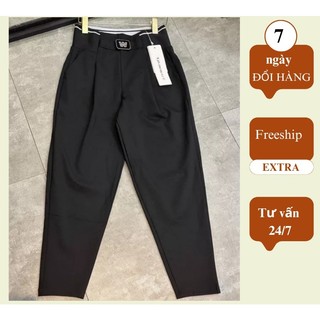 Quần baggy nữ cạp chun cạp cao chữ W tôn dáng chất UMI dày dặn co giãn 45-65kg