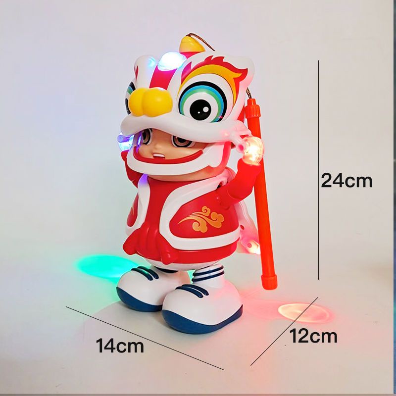 Lồng Đèn Hình Sư Tử Nhảy Múa Có Nhạc Nhỏ Gọn Làm Quà Tặng Lễ Hội Cho Bé txdq