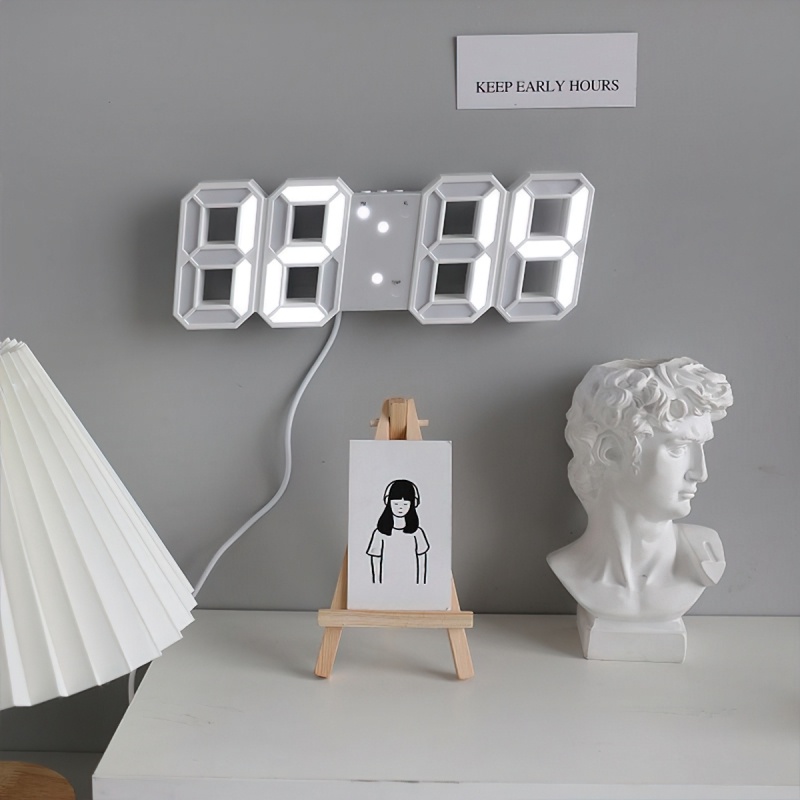 Đồng hồ LED 3D treo tường, để bàn/Treo Tường Thông thông minh Smart Clock-BOMME