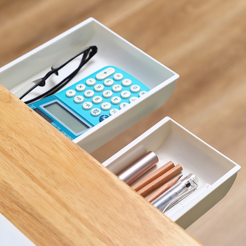 Hộc dán ngăn bàn, ngăn kéo bàn mini để bút thước Văn Phòng Phẩm, ngăn kéo bàn trang điểm-BOMME