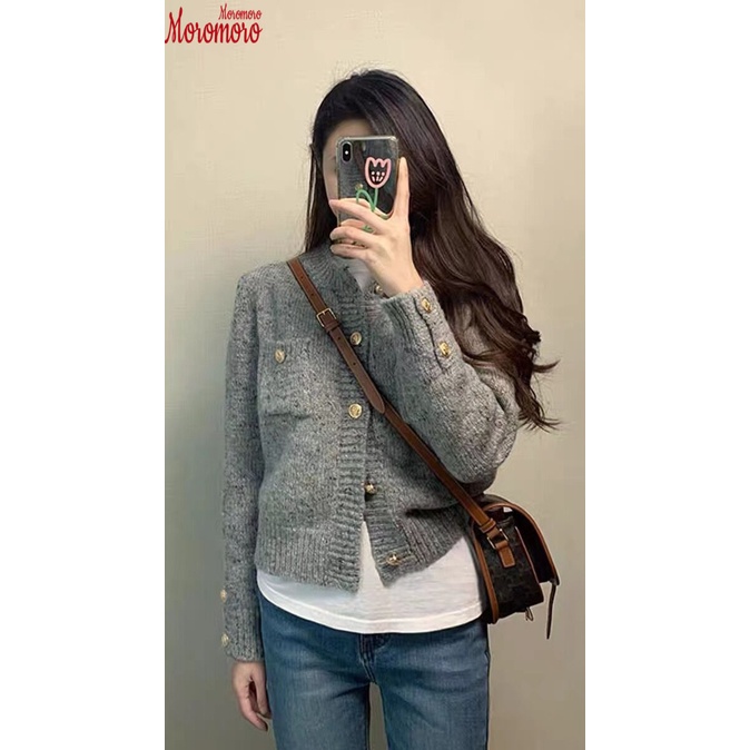 Moromoro Áo Len áo khoác cardigan áo cardigan Thời trang hàn quốc WMY23906AE 37Z230912