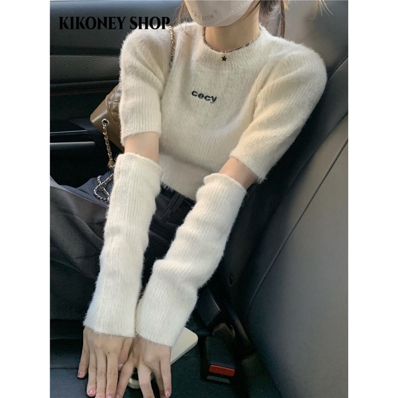 KIKONEY SHOP Áo Len áo khoác cardigan hàn quốc WXF2390VWN 37Z230912