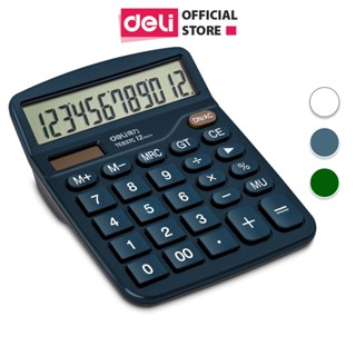Máy Tính Tiền 12 Số Chống Trượt Deli- Máy Tính Cầm Tay Số Lớn Bấm Dễ Dàng Tiện Lợi Dùng Trong Văn Phòng