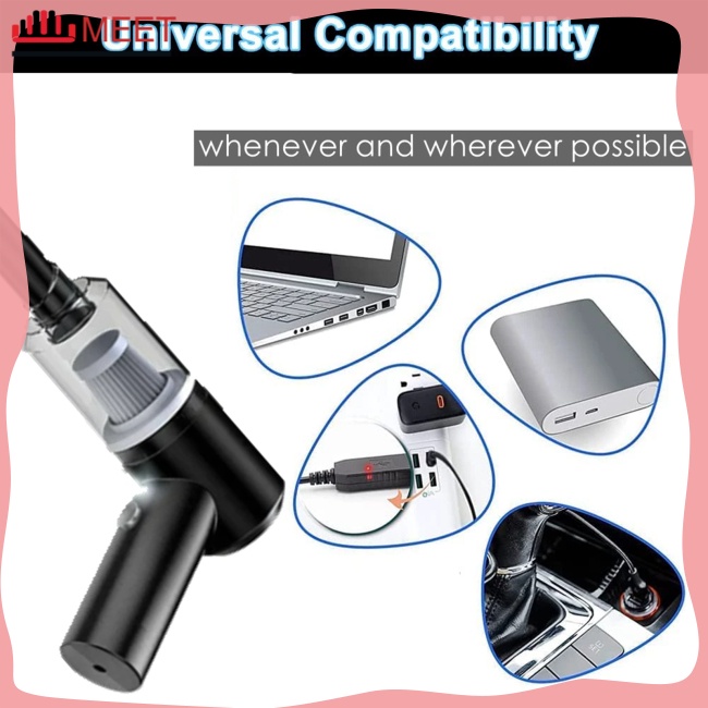 Máy Hút Bụi Xe Hơi Cầm Tay 9000pa Công Suất Cao 120w Sạc usb Tiện Dụng