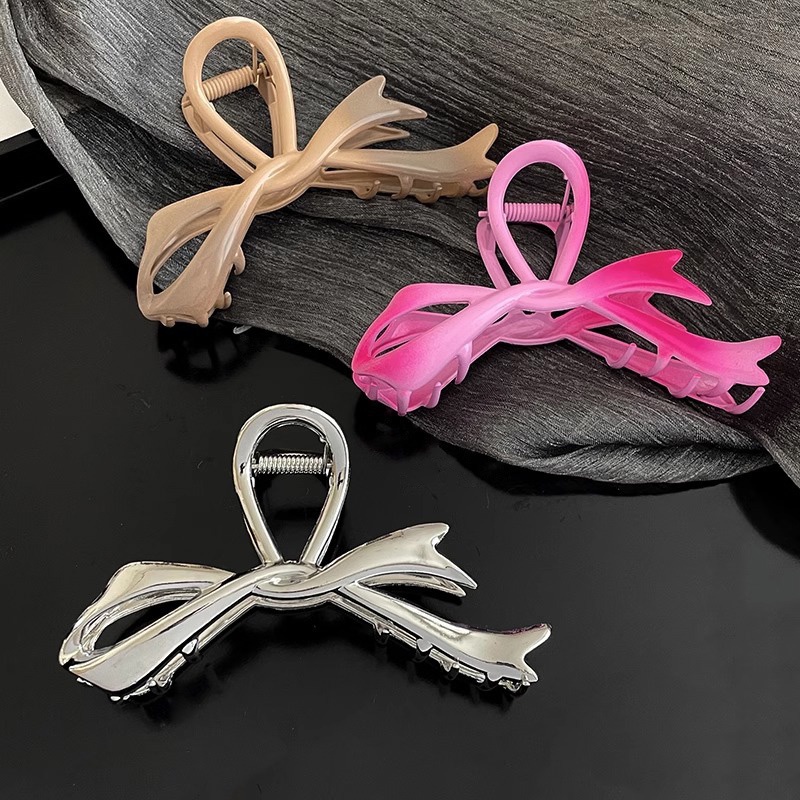 Kẹp Tóc Nơ Kim Loại Màu gradient Thời Trang Cho Nữ