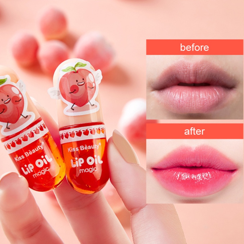 Dầu Dưỡng Môi Chiết Xuất Đào Tự Nhiên Chống Nước Lâu Trôi Không Dính