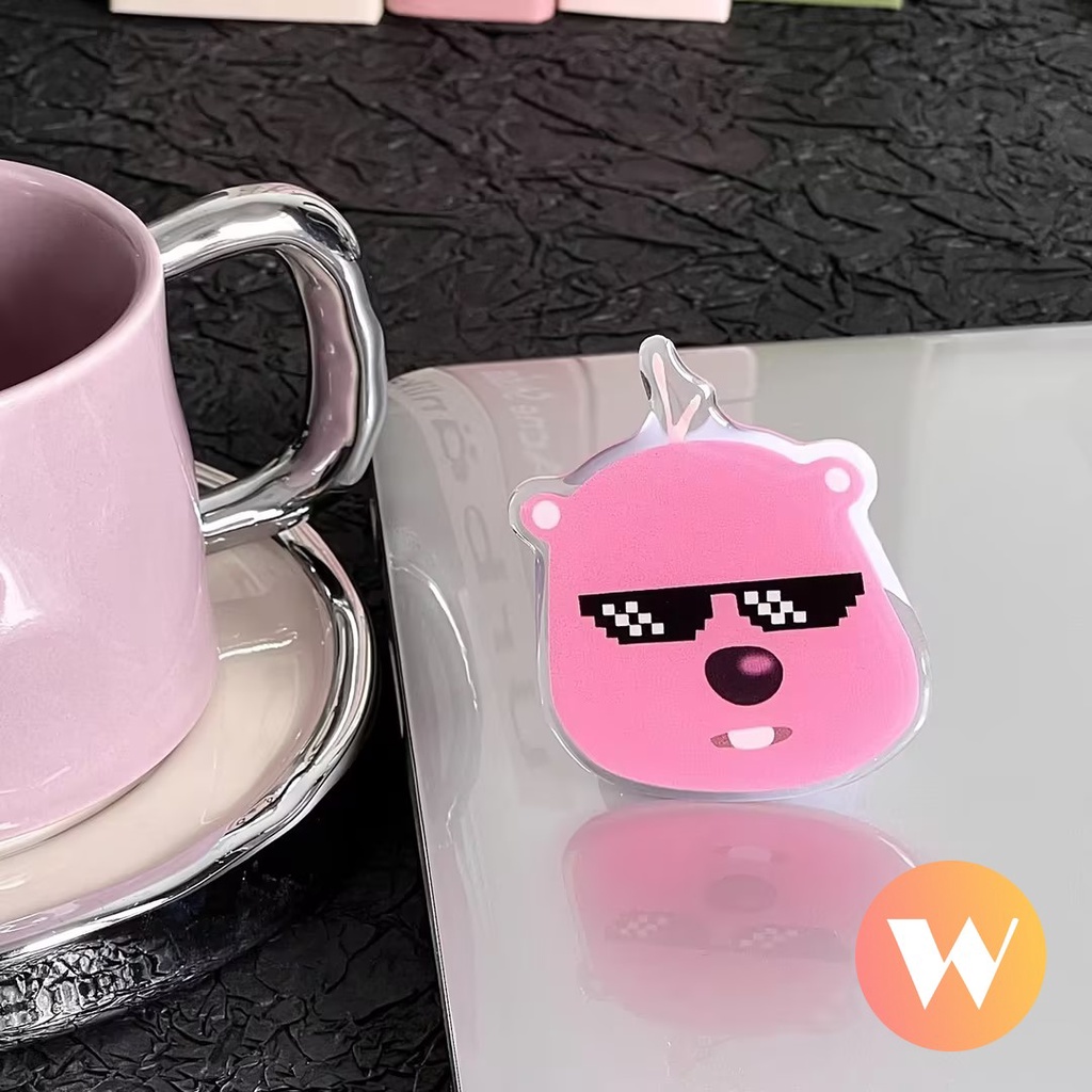 Hoạt Hình Nhẫn Đỡ Điện Thoại Hình Chú Heo Mặt Cười Dễ Thương Vui Nhộn Giá Đỡ