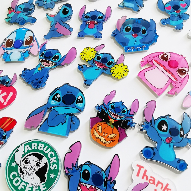 Ghim Cài Áo Bằng acrylic Hình stitch disney Đáng Yêu