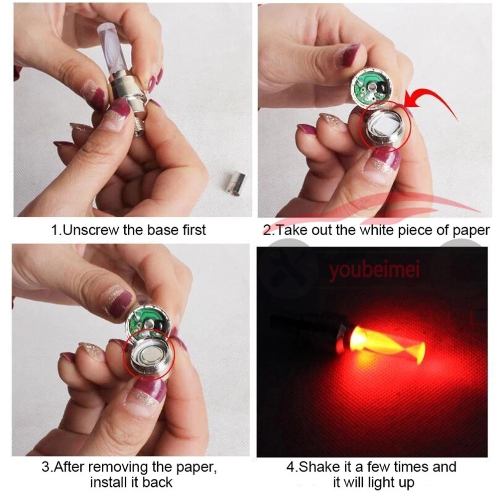Bộ 2 Đèn led Nhiều Màu Gắn Van Xe Đạp / Xe Máy