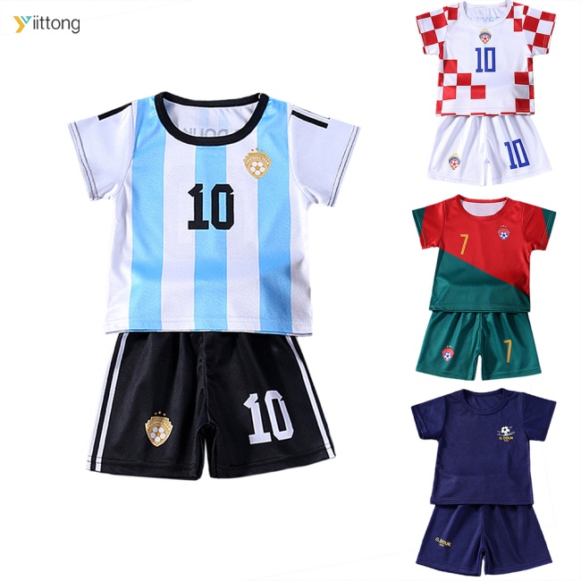 Set Đồ Đá Banh 2 Món Gồm Áo Tay Ngắn Và Quần short Thoáng Khí Cho Bé Trai