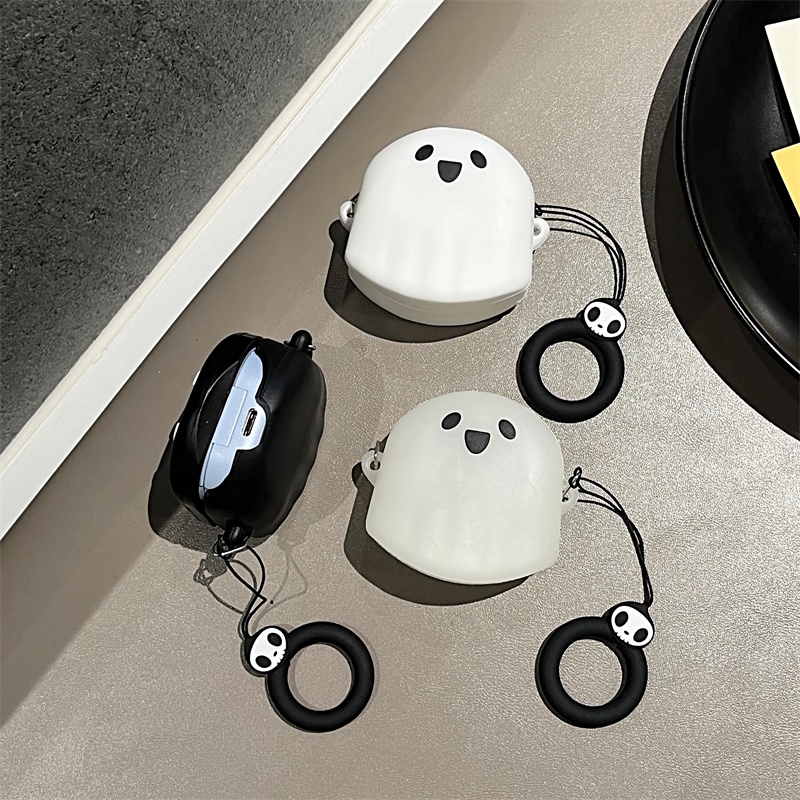 Vỏ Bảo Vệ Hộp Sạc Tai Nghe bluetooth Không Dây samsung galaxy buds-2-Lilive-pro Bằng Silicon Mềm Hình Ma 3d